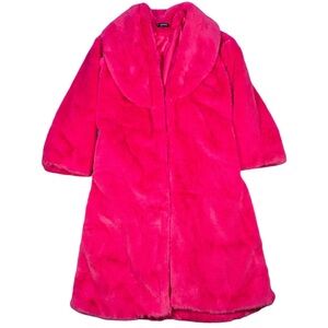 Finesse Studios Hot Pink Faux Fur Long Jacket
